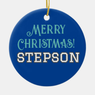 Ornamento De Cerâmica Tipografia Estudantil Feliz Natal Stepson