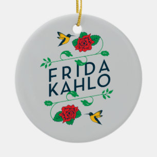 Ornamento De Cerâmica Tipografia floral de Frida Kahlo  
