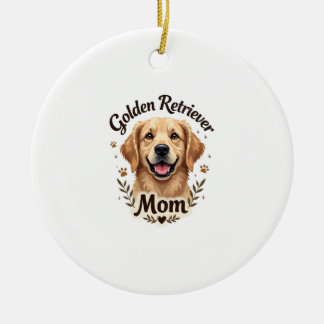 Ornamento De Cerâmica Tipografia Mãe de Golden Retriever Antiga Amante d
