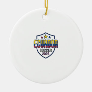 Ornamento De Cerâmica Tipografia Negrito País Futebol Equador 2026