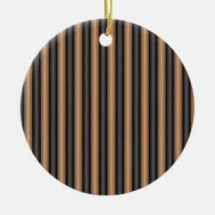 Ornamento De Cerâmica Tiras castanhas torradas com Na moda moderno com p