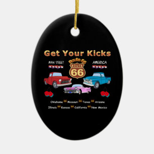 Ornamento De Cerâmica Tire os pontapés. Rota 66