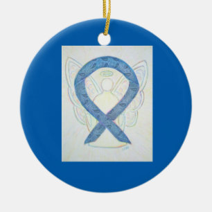 Ornamento De Cerâmica Tireoide Sensibilização Ribbon Anjos Ornações