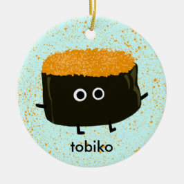 Ornamento De Cerâmica Tobiko Sushi | Feriado de Natal de Fish Roe Kawaii
