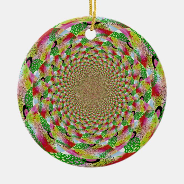 Ornamento De Cerâmica Todas as cores da arte frontal (Frente)