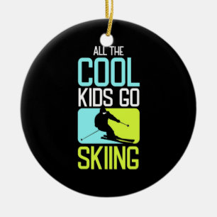 Ornamento De Cerâmica Todas As Crianças Legal Vão Esquiar