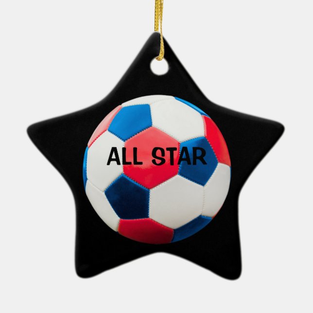 Ornamento De Cerâmica Todas as estrelas de futebol (Verso)