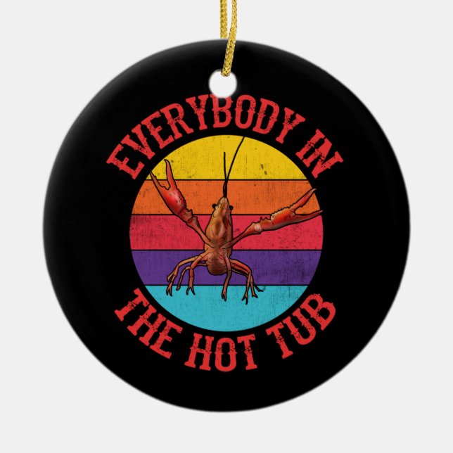 Ornamento De Cerâmica Todo Mundo No Peixe-Gato Quente Comendo (Frente)