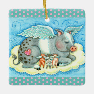 ORNAMENTO DE CERÂMICA TODOS OS BONS PIGLETS VÃO PARA CÉU, BONITOS DE SUÍ