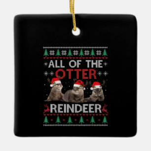 Ornamento De Cerâmica Todos Os Suéteres Feios De Natal De Reindeer