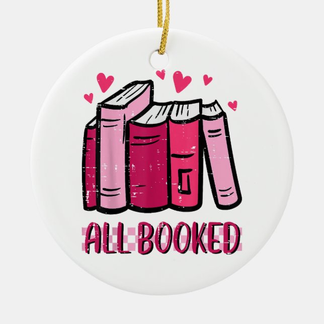 Ornamento De Cerâmica Todos Registrados Engraçados Leitura de Livros Bib (Frente)