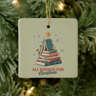 Ornamento De Cerâmica Todos Reservados para Árvore de Livros de Natal Pr