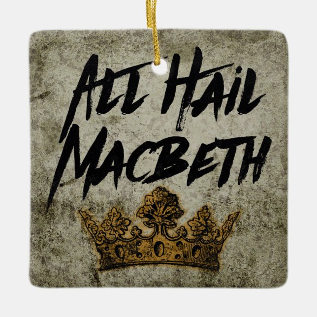 Ornamento De Cerâmica Todos saudam Macbeth (Frente)