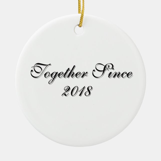 Ornamento De Cerâmica Together Since Year Personalized Couple Design (Frente)