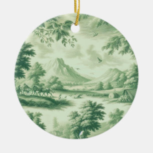 Ornamento De Cerâmica Toile Charme Nostálgico Cênico