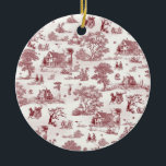 Ornamento De Cerâmica Toile De Jouy - tarde do vintage<br><div class="desc">Toile De Jouy - tarde do vintage</div>