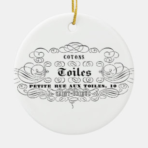 Ornamento De Cerâmica toiles franceses do algodão da tipografia do