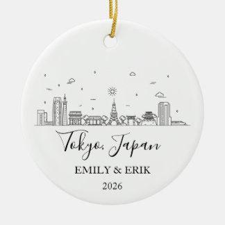 Ornamento De Cerâmica Tokyo Trip Ornament Engagement Honeymoon 2026