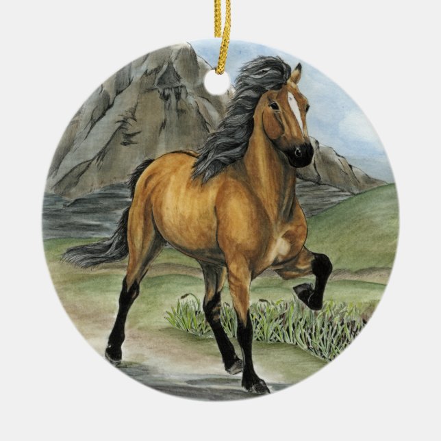 Ornamento De Cerâmica Tolt dourado 2 (Frente)