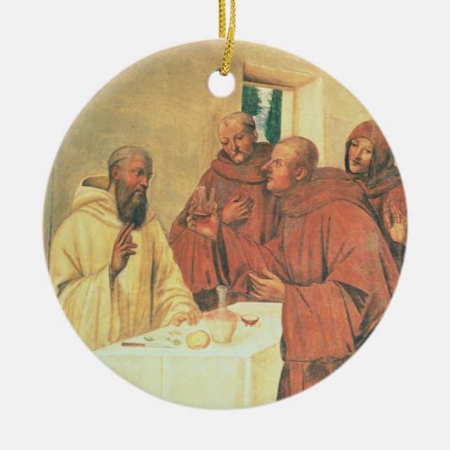Ornamento De Cerâmica Tomando o comunhão, da vida de St. Benedict (f (Frente)