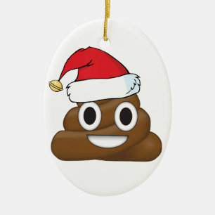 Ornamento De Cerâmica Tombadilho divertido Emoji do Xmas