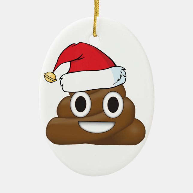 Ornamento De Cerâmica Tombadilho divertido Emoji do Xmas (Frente)