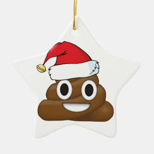 Ornamento De Cerâmica Tombadilho divertido Emoji do Xmas