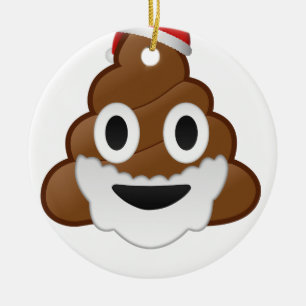 Ornamento De Cerâmica Tombadilho engraçado Emoji do papai noel do Natal