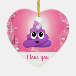 Ornamento De Cerâmica Tombadilho mágico personalizado Emoji do unicórnio