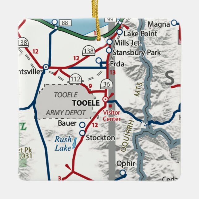 Ornamento De Cerâmica Tooele Utah Map (Frente)
