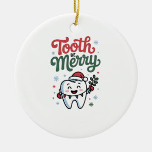 Ornamento De Cerâmica Tooth Be Dental Dentist Feliz Natal Xmas