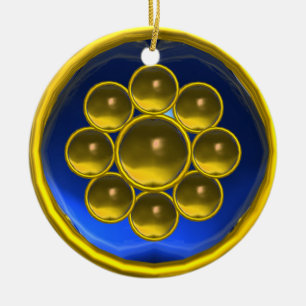 ORNAMENTO DE CERÂMICA TOPAZ AMARELO, ESPONHA DE ESPONA DE SALVAGUARDA AZ