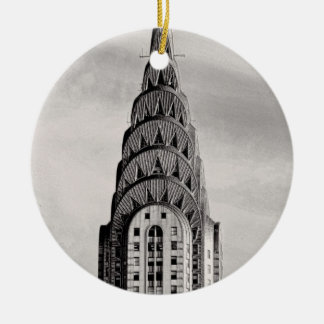 Ornamento De Cerâmica Topo do Chrysler Building NYC - P&B