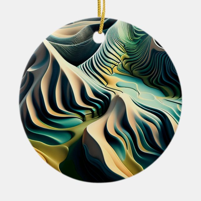 Ornamento De Cerâmica Topographic Currents (Frente)