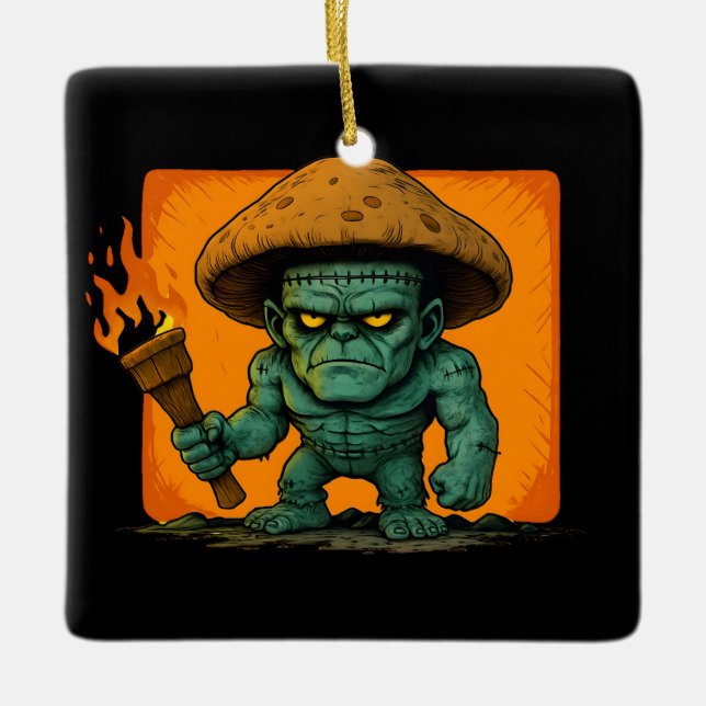 Ornamento De Cerâmica Torch & Temper – Design do Monstro Cogumelo (Frente)