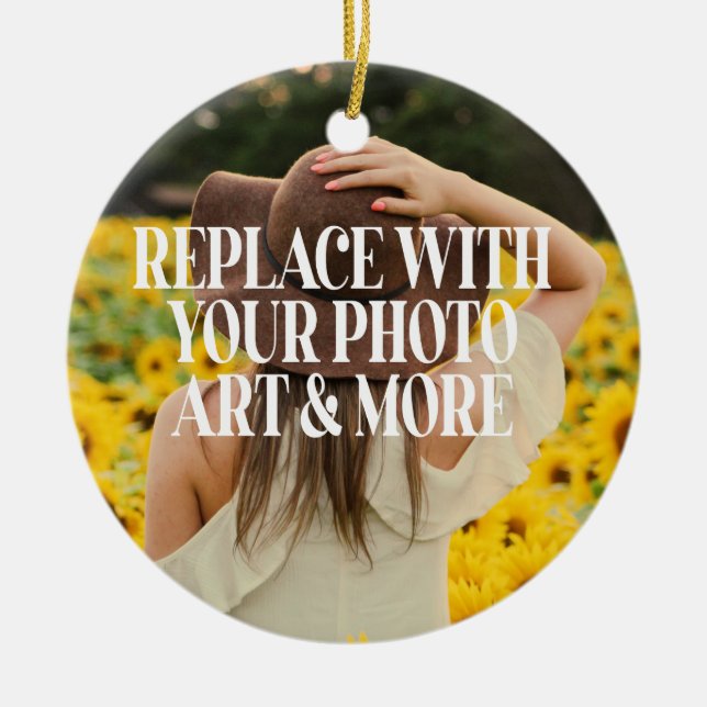 Ornamento De Cerâmica Tornar personalizado seu próprio personalizado (Frente)