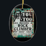 Ornamento De Cerâmica Torne-Se Um Clima Rochoso - Anúncio Vintage Engraç<br><div class="desc">Engraçado reimaginei o anúncio de jornal vintage por se tornar um Clima Rock</div>