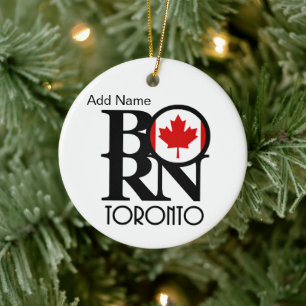Ornamento De Cerâmica Toronto de nascer personalizável