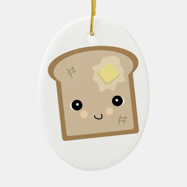 Ornamento De Cerâmica torrada kawaii fofa (Frente)