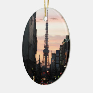 Ornamento De Cerâmica Torre de Tóquio Sunrise 東 京 タ ワ の 出