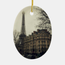 Ornamento De Cerâmica Torre Eiffel Paris Cidade Edifício Arquitetura