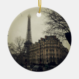 Ornamento De Cerâmica Torre Eiffel Paris Cidade Edifício Arquitetura