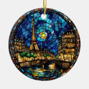 Ornamento De Cerâmica Torre Eiffel Paris França 