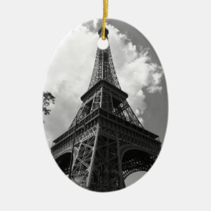 Ornamento De Cerâmica Torre Eiffel Preta e Branca em Paris