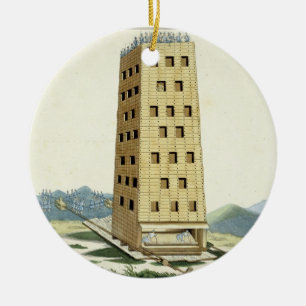 Ornamento De Cerâmica Torre móvel, projetada após a torre de Caesar em
