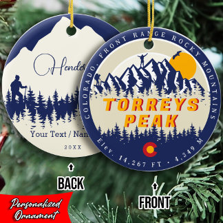 Ornamento De Cerâmica Torreys Peak Colorado Fourteeners 14ers Souvenir