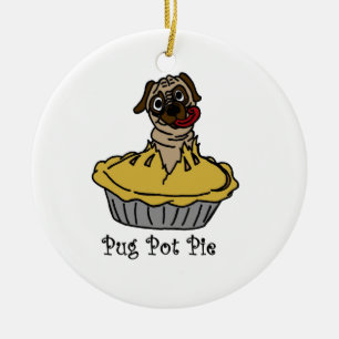 Ornamento De Cerâmica Torta de pote do Pug