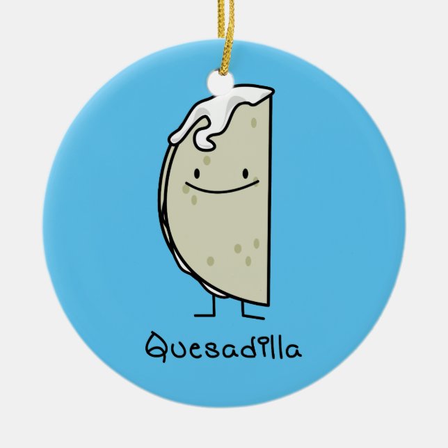 Ornamento De Cerâmica Tortilha grelhada mexicano do Quesadilla com (Frente)