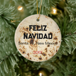 Ornamento De Cerâmica Tortilha Personalizar Foto Natal 