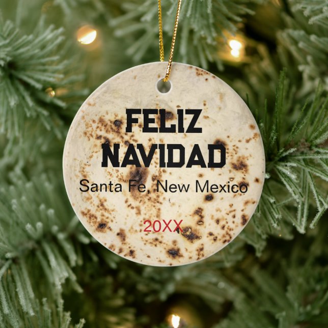 Ornamento De Cerâmica Tortilla Personalize Photo Christmas  (Árvore)